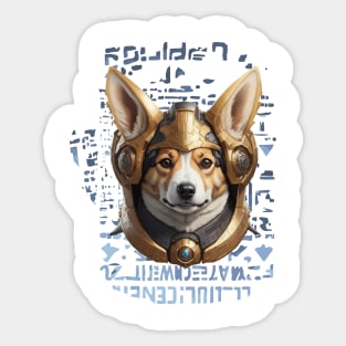 alien armor corgi dog Sticker